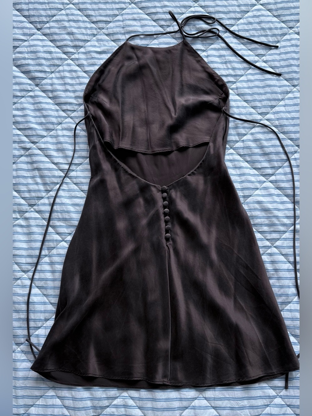 Reformation Jennis Silk Dress Brown - Size XS - Picture 6 of 7